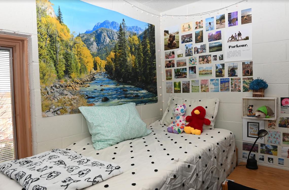 Residence Hall Room with decorations 